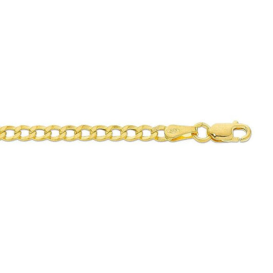 Image of Flats. Productname: 9kt Yellow Gold Silver Infused Flat Curb Necklace 50cm in Gold colour by brand - Bevilles