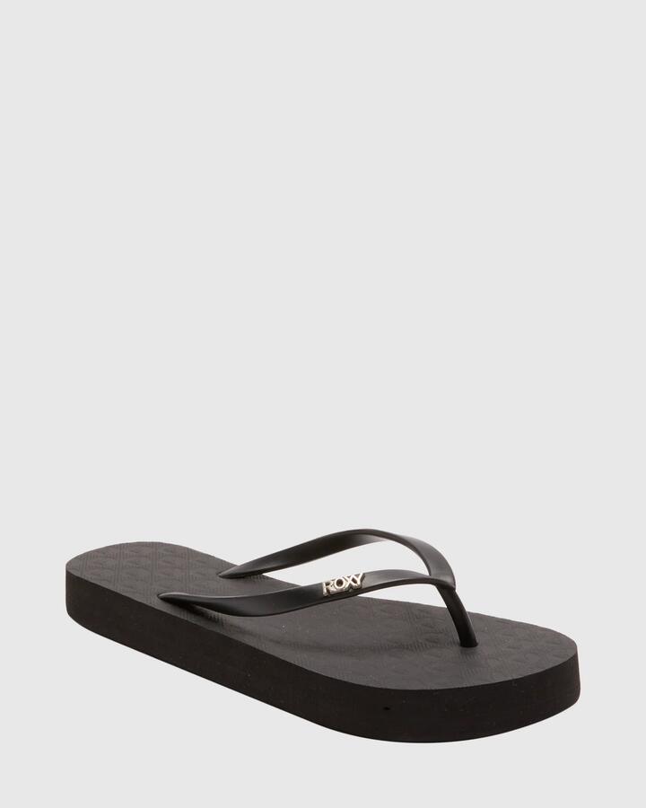 Image of Sandals. Product name - Roxy Womens Viva Higher Thongs Black in Black colour by brand - Roxy
