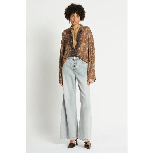 Image of a model wearing Tops. Productname: Circadia Top in PRINT colour by brand - sass and bide