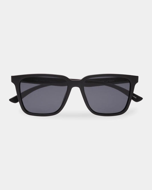 Image of Sunglasses. Product name - Le Specs Fair Game Sunglasses Matte Black in Matte Black colour by brand - Le Specs
