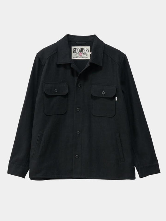 Image of a model wearing Outerwear. Productname: S-Double Wool Jacket in Black colour by brand - S-Double