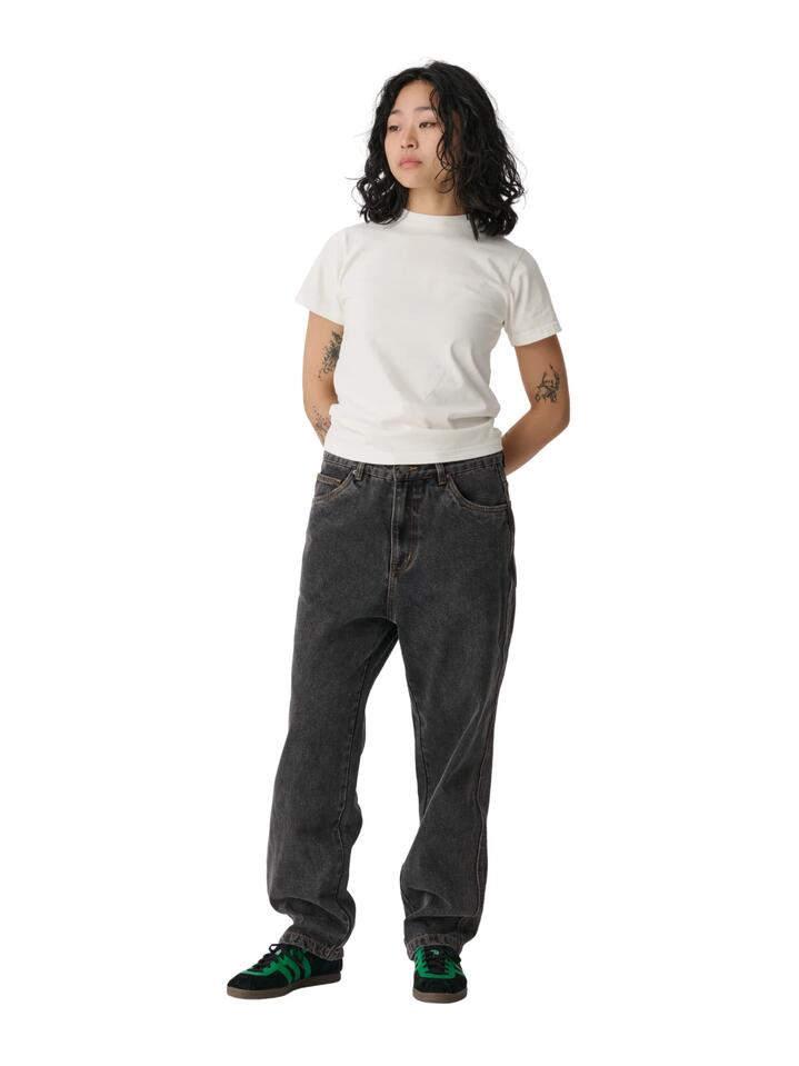 Image of a model wearing Denim. Productname: S-Double Denim Standard Jean Womens in BLACK WASH colour by brand - S-Double