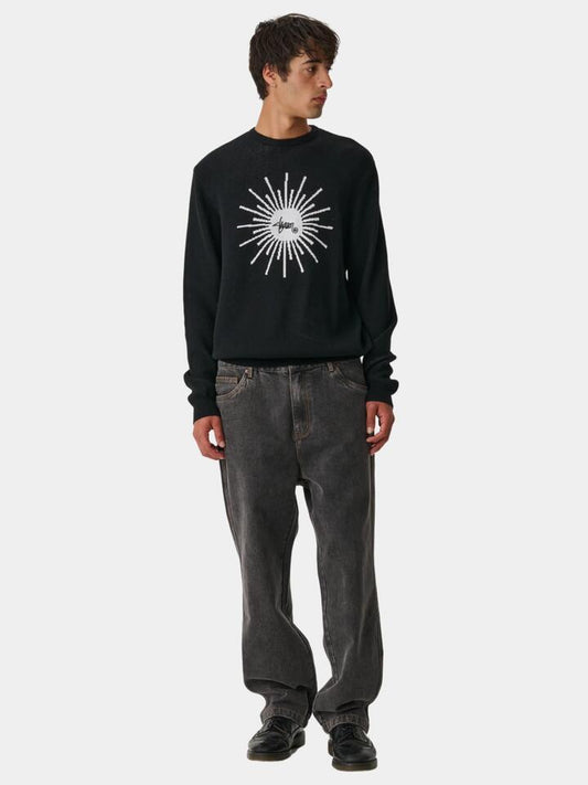 Image of a model wearing Outerwear. Productname: S-Double Sunburst Sweater in Black colour by brand - S-Double