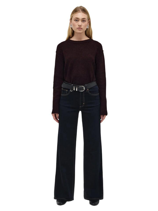 Image of a model wearing Denim. Productname: Neuw Eva Wide Cannes in DARK INDIGO colour by brand - Neuw