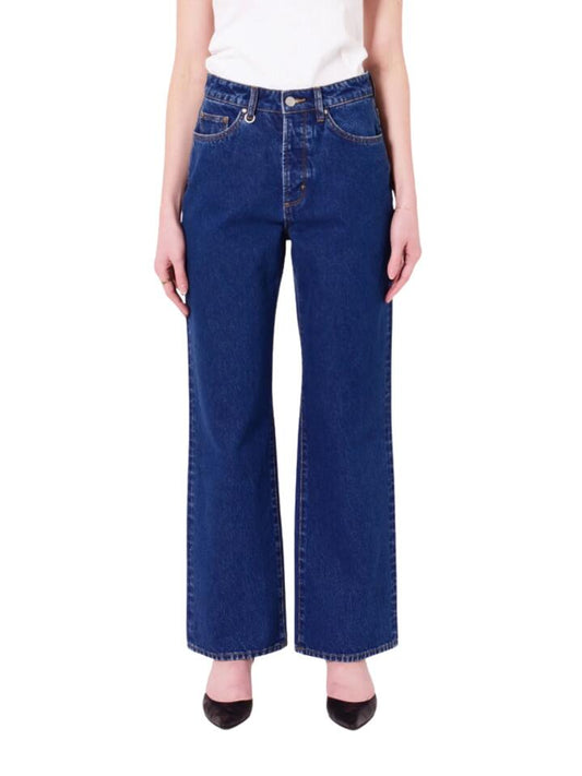 Image of a model wearing Denim. Productname: Neuw Coco Relaxed Indigo Vision in MID INDIGO colour by brand - Neuw