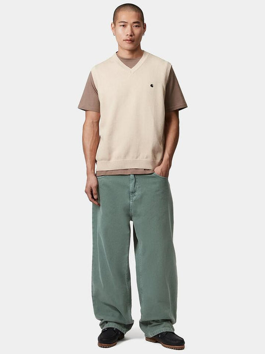 Image of a model wearing Pants. Productname: Carhartt Wip Brandon Pant in Silver Pine colour by brand - Carhartt Wip