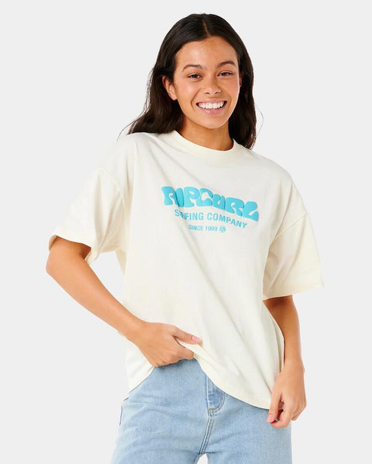 Image of T-Shirts. Productname: Rip Curl Womens Surf Puff T-Shirt Bone - in Bone colour by brand - Rip Curl