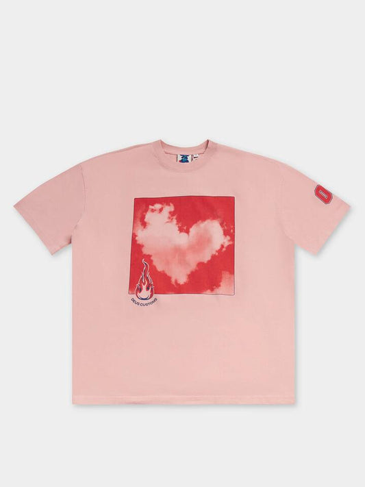 Image of a model wearing Tops. Productname: Deus Fuwa Fuwa Tee in Dusty Pink colour by brand - Deus