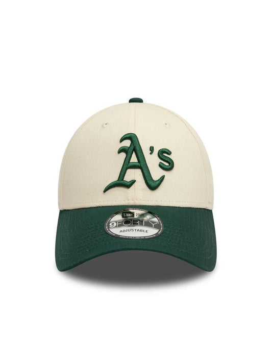 Image of Hats. Productname: New Era 9FORTY Oakland Athletics ONE SIZE Light Cream/Dark Green Uv in Light Cream/Dark Green Uv colour by brand - New Era