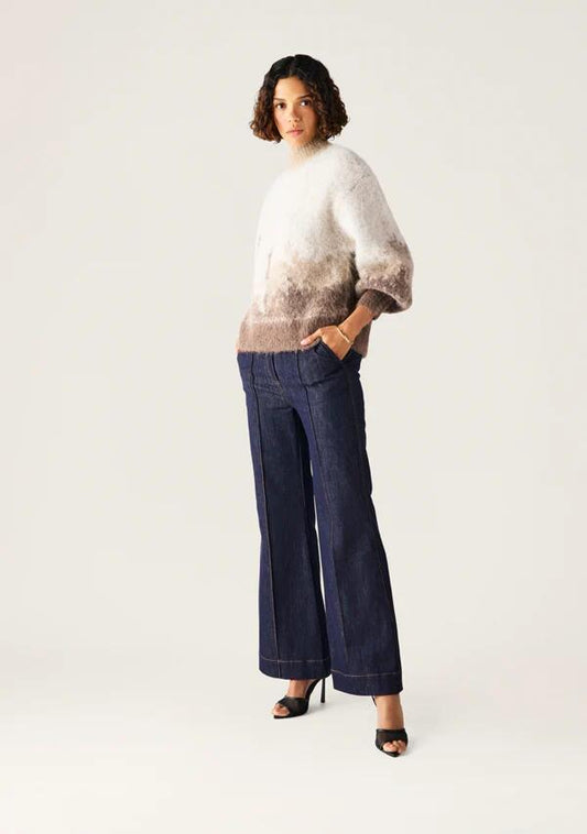 Image of a model wearing Outerwear. Productname: Colette Knit Jumper in Mocha colour by brand - MOS The Label