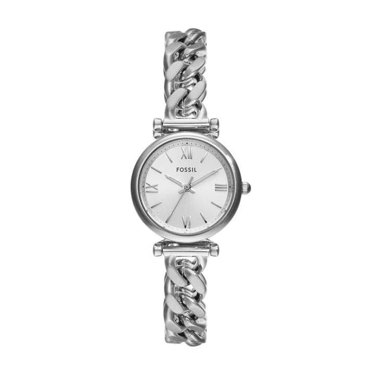 Image of Watches. Productname: Fossil Carlie Three-Hand Stainless Steel Watch ES5331 in Watch colour by brand - Fossil