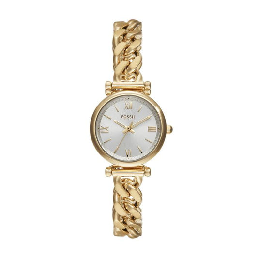 Image of Watches. Productname: Fossil Carlie Three-Hand Gold-Tone Stainless Steel Watch ES5329 in Watch colour by brand - Fossil