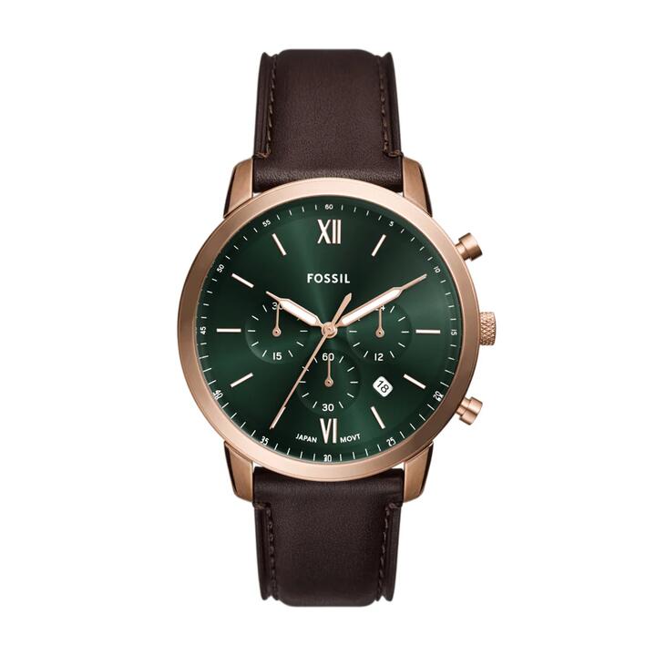 Image of Watches. Productname: Fossil Neutra Chronograph Brown Leather Watch FS6073 in Watch colour by brand - Fossil