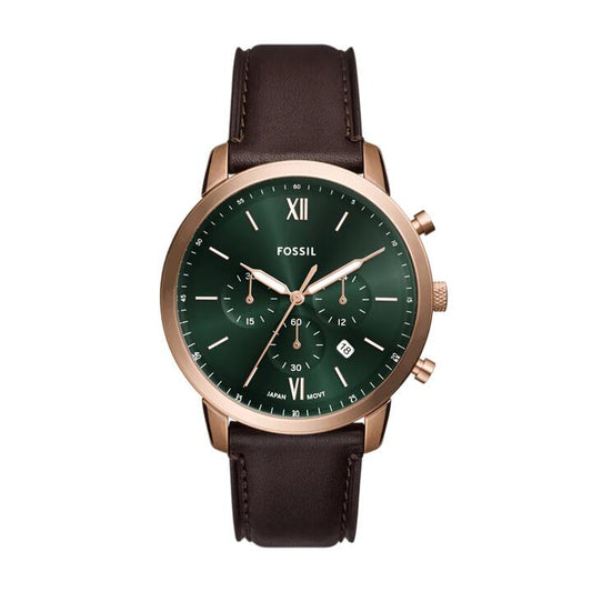 Image of Watches. Productname: Fossil Neutra Chronograph Brown Leather Watch FS6073 in Watch colour by brand - Fossil