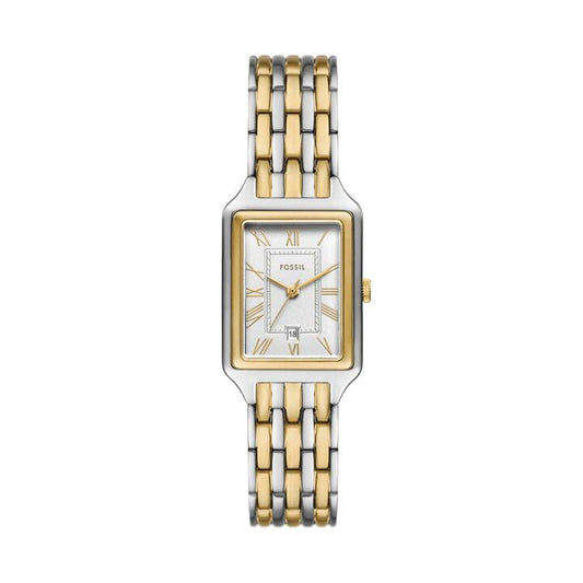 Image of Watches. Productname: Fossil Raquel Three-Hand Date Two-Tone Stainless Steel Watch ES5368 in Watch colour by brand - Fossil