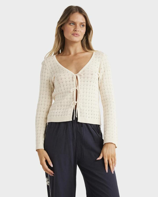 Image of a model wearing Tops. Productname: Billabong - Womens On My Mind Tank Top - Whitecap - in Whitecap colour by brand - Billabong