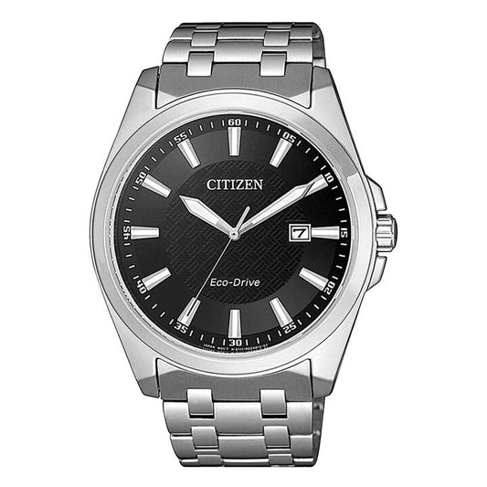 Image of a model wearing Dress. Productname: Citizen Men's Eco-Drive Dress Watch BM7108-81E in Watch colour by brand - Citizen