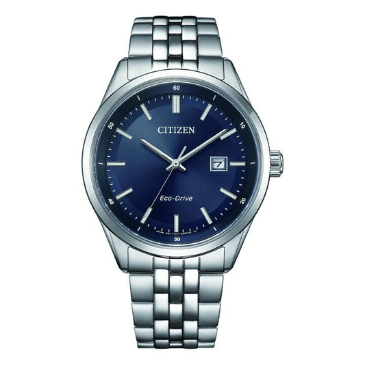 Image of a model wearing Dress. Productname: Citizen Men's Eco-Drive Dress Watch BM7560-59L in Watch colour by brand - Citizen