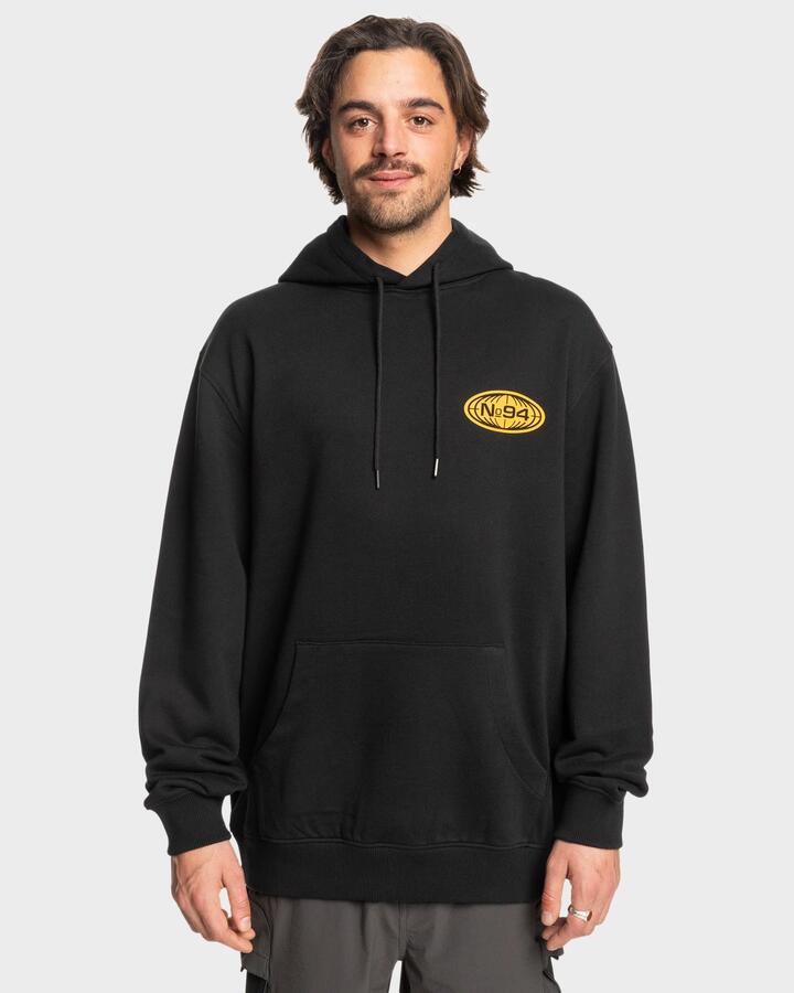 Image of a model wearing Outerwear. Productname: DC Shoes - Mens Off Course Pullover Hoodie - Black - in Black colour by brand - DC Shoes