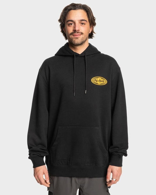 Image of a model wearing Outerwear. Productname: DC Shoes - Mens Off Course Pullover Hoodie - Black - in Black colour by brand - DC Shoes