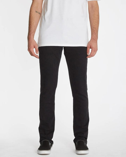 Image of Jeans. Product name - Volcom Mens Vorta Denim Jeans Black Out in Black Out colour by brand - Volcom
