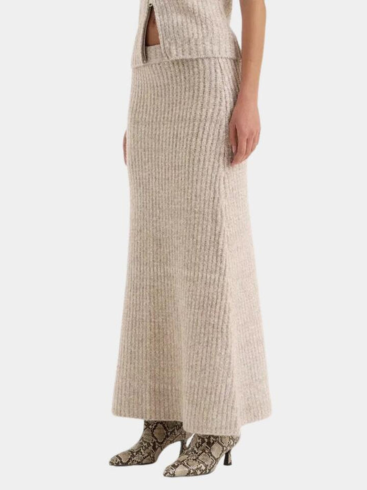 Image of a model wearing Skirts. Productname: 4th & Reckless Brandy skirt in Camel colour by brand - 4th & Reckless