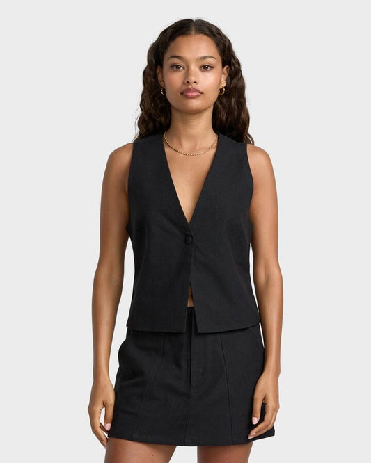 Image of Coats & Jackets. Productname: RVCA - Womens Logan Down Vest - Rvca Black - in Rvca Black colour by brand - RVCA