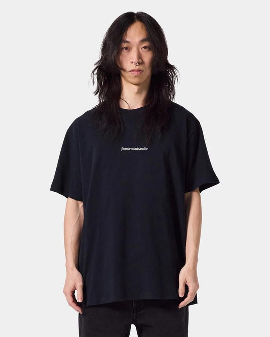 Image of T-Shirts. Product name - Former Mens Distort Oversized T-Shirt Black in Black colour by brand - Former