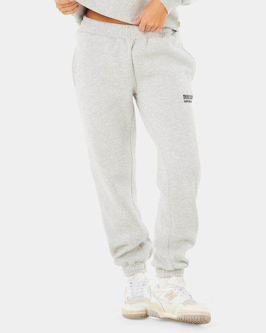 Image of a model wearing Pants. Productname: Rip Curl - Womens Surf Puff Track Pants - Grey Marle - in Grey Marle colour by brand - Rip Curl