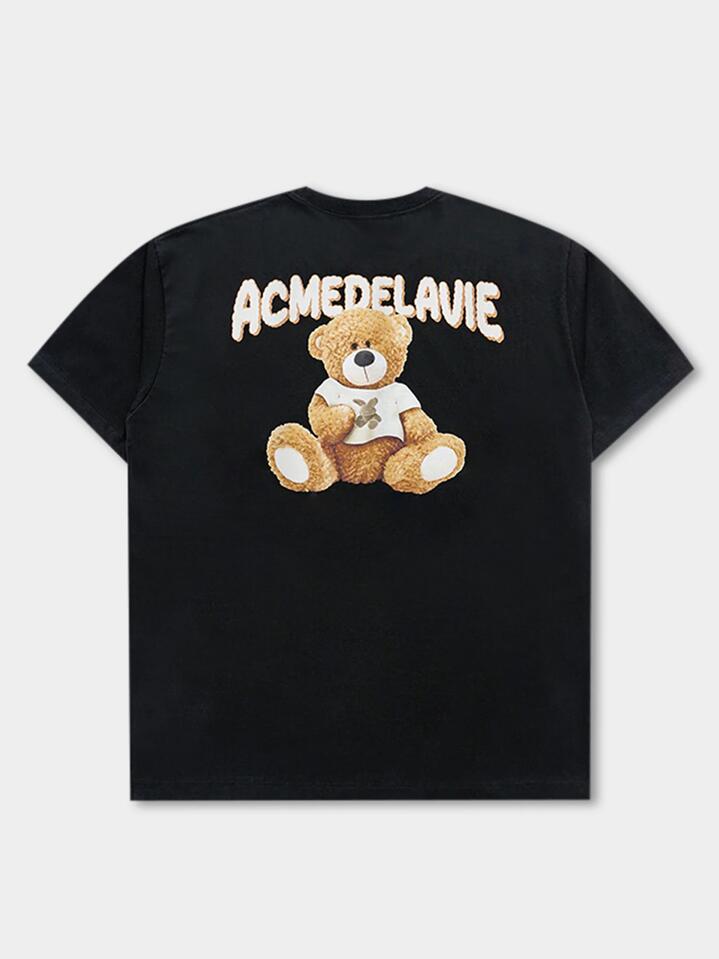 Image of a model wearing Tops. Productname: ADLV Rabbit Bear Tee in Black colour by brand - ADLV