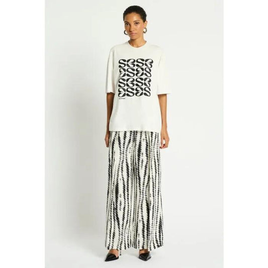 Image of a model wearing Pants. Productname: Calix Pant in PRINT colour by brand - sass and bide