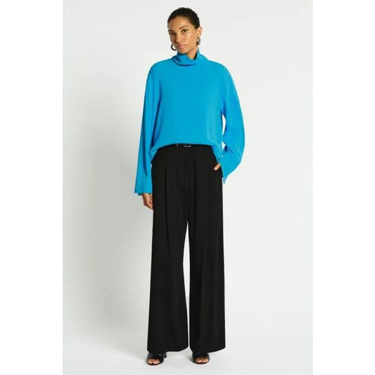 Image of a model wearing Pants. Productname: Porto Pant in Black colour by brand - sass and bide
