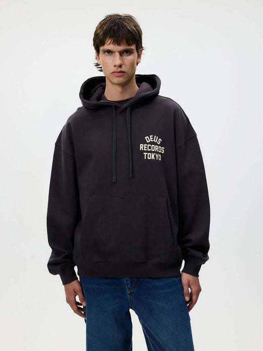 Image of a model wearing Outerwear. Productname: Deus Drive Far A Way Hoodie in Anthracite colour by brand - Deus