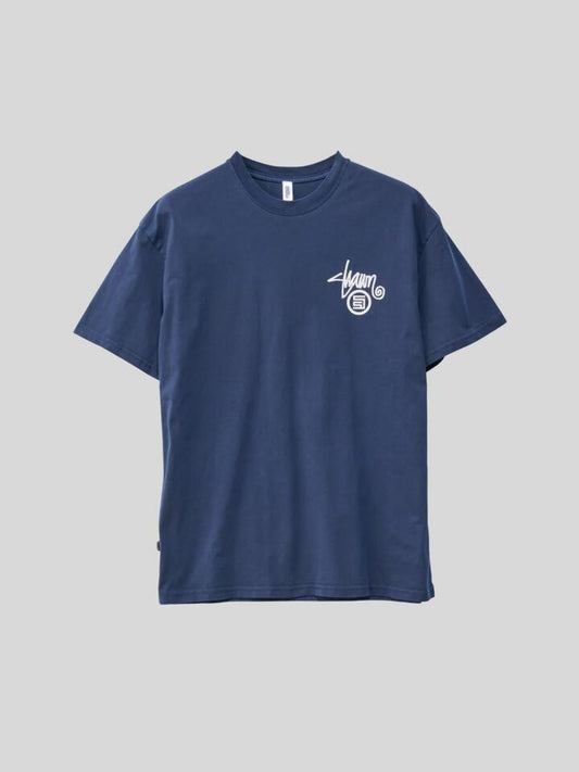 Image of a model wearing Tops. Productname: S-Double Shawn Dot Tee in NAVY colour by brand - S-Double