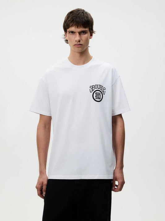 Image of a model wearing Tops. Productname: S-Double Goosebumps SS Tee in White colour by brand - S-Double