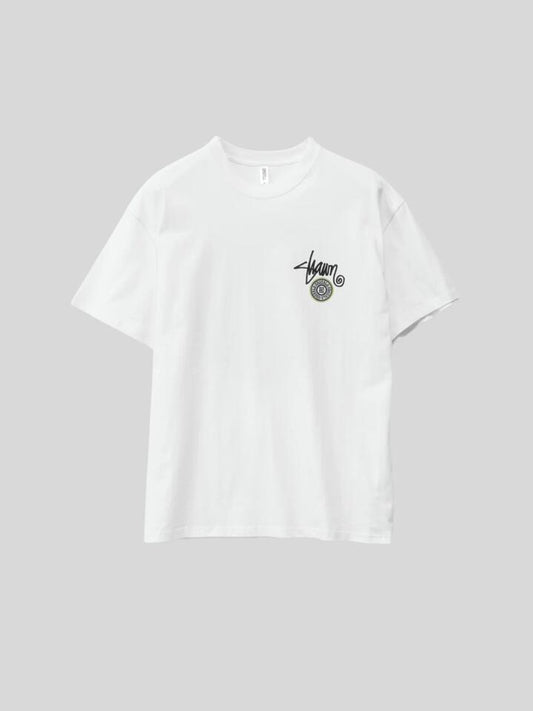 Image of a model wearing Tops. Productname: S-Double Tack Dot SS Tee in White colour by brand - S-Double