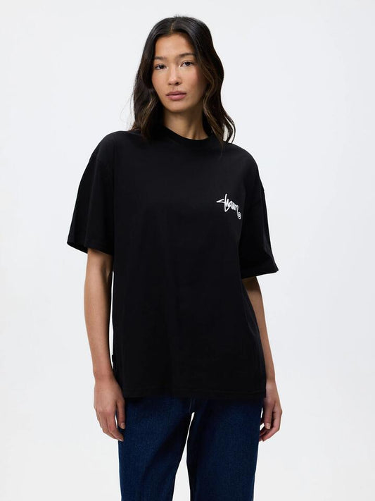 Image of a model wearing Tops. Productname: S-Double Sunburst SS Tee in BLACK colour by brand - S-Double