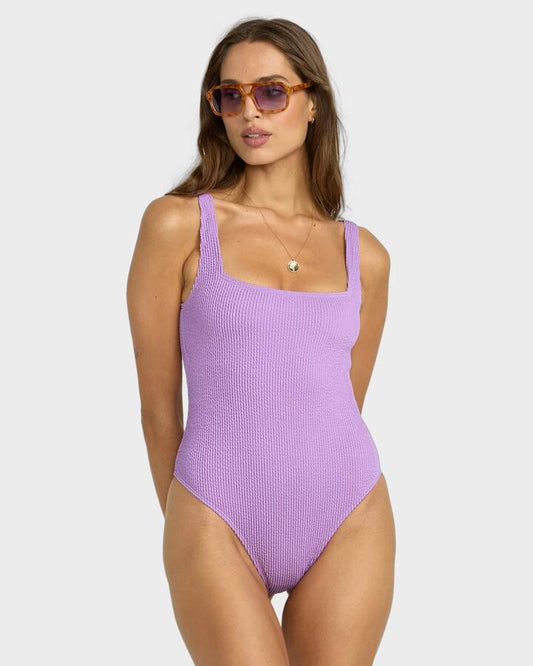 Image of Swimwear. Productname: Billabong - Womens Summer High One Piece Swimsuit - Paradise Purple - in Paradise Purple colour by brand - Billabong