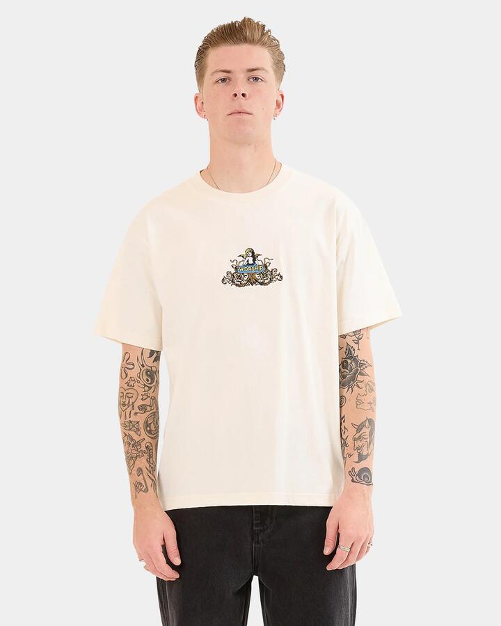 Image of T-Shirts. Product name - Worship Mens Brassy T-Shirt Zine in Zine colour by brand - Worship