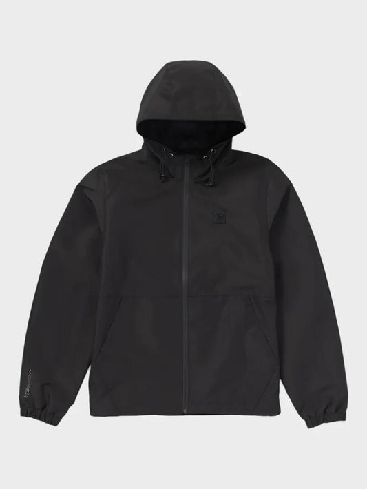 Image of a model wearing Outerwear. Productname: Volcom - Mens Phase 92 10K Windproof Jacket - Black - in Black colour by brand - Volcom