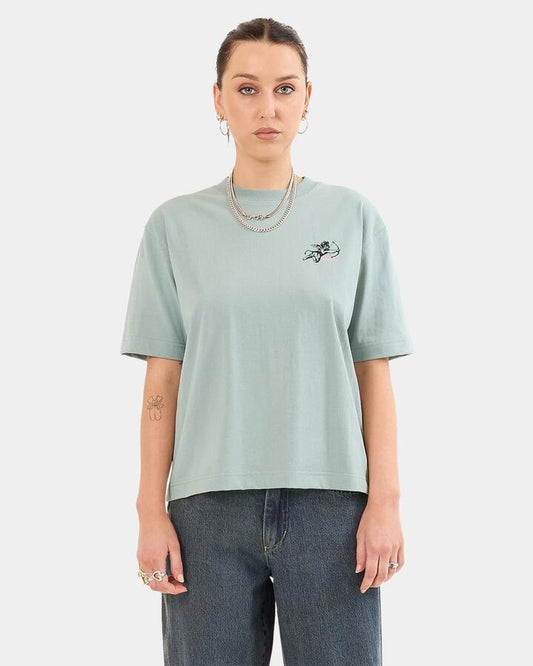Image of T-Shirts. Product name - Worship Womens Cherub Regular T-Shirt Mineral in Mineral colour by brand - Worship