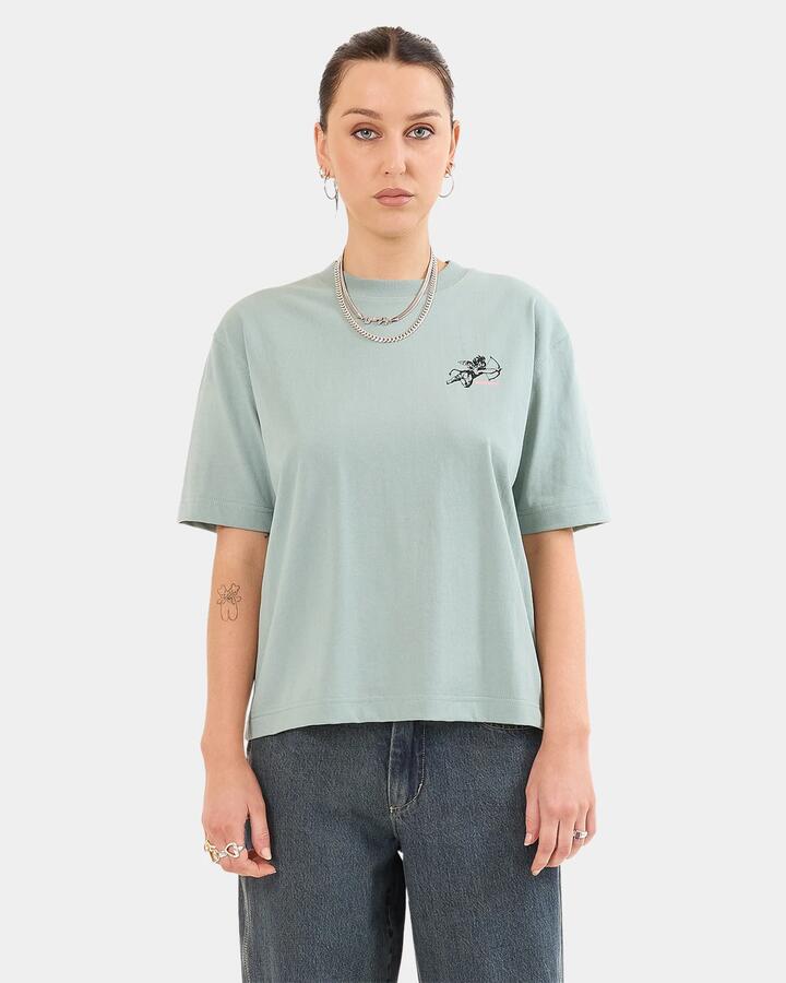 Image of T-Shirts. Product name - Worship Womens Cherub Regular T-Shirt Mineral in Mineral colour by brand - Worship
