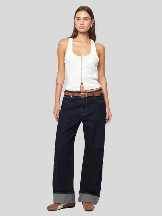 Image of Jeans. Productname: Abrand 95 Mid Baggy Richie Turn Up in Rinse Denim colour by brand - Abrand