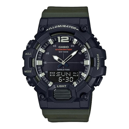 Image of Watches. Productname: Casio Vintage Home Black and Green Digital Watch HDC700-3A in Watch colour by brand - Casio