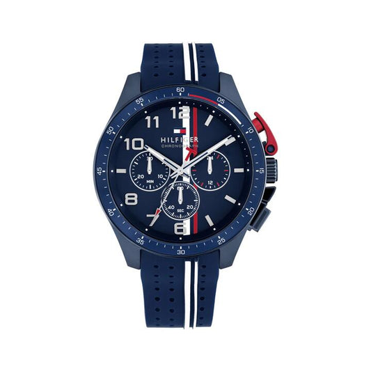 Image of Watches. Productname: Tommy Hilfiger Bank Blue Silicone Blue Dial Men's Watch 1792169 in Watch colour by brand - Tommy Hilfiger