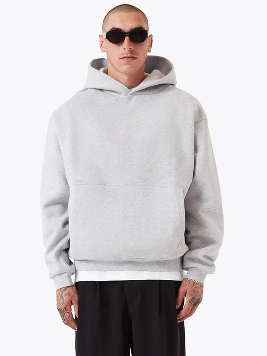 Image of a model wearing Outerwear. Productname: Zanerobe ZDH Box Hood in GREY MARLE colour by brand - Zanerobe