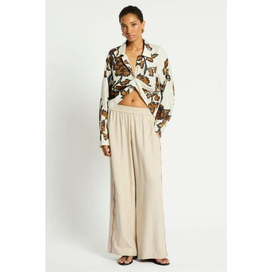 Image of a model wearing Pants. Productname: Norra Pant in STAR IVORY colour by brand - sass and bide