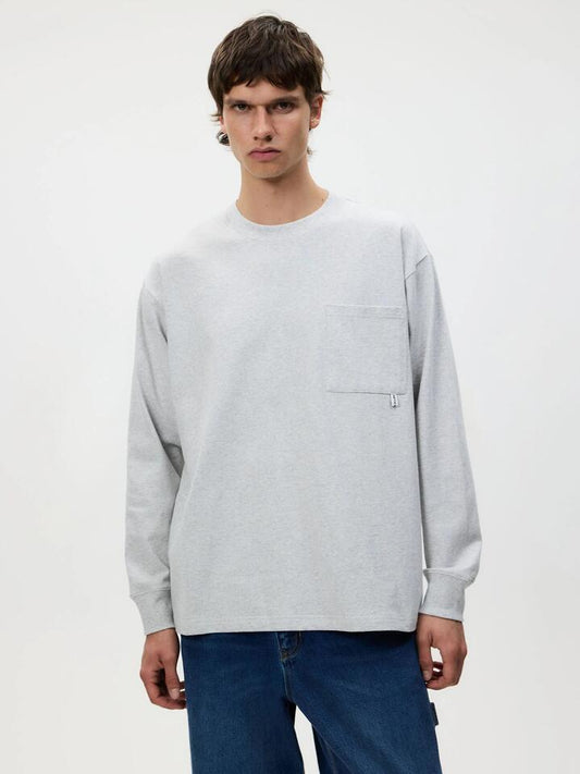 Image of a model wearing Tops. Productname: Article One Sayo Long Sleeve Tee in ASH MARLE colour by brand - Article One
