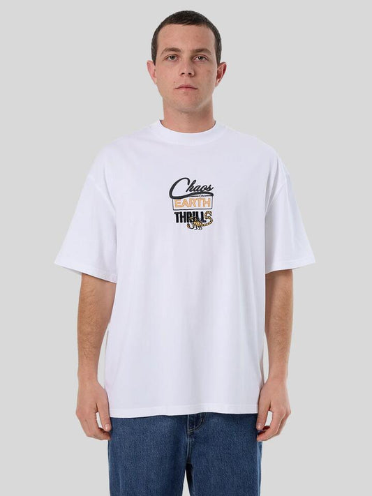 Image of a model wearing Tops. Productname: Thrills The Stings Box Oversize Tee in WHITE colour by brand - Thrills