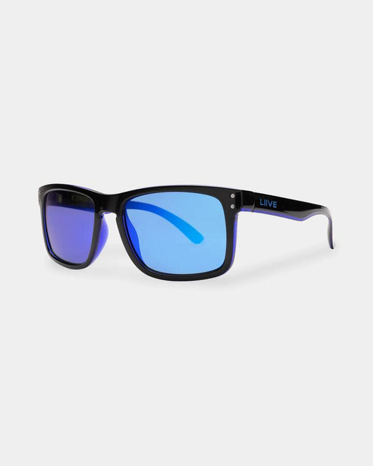 Image of Sunglasses. Product name - Liive Echo Matt Black Polarized Sunglasses Mirror Matt Black / in Mirror Matt Black / colour by brand - Liive